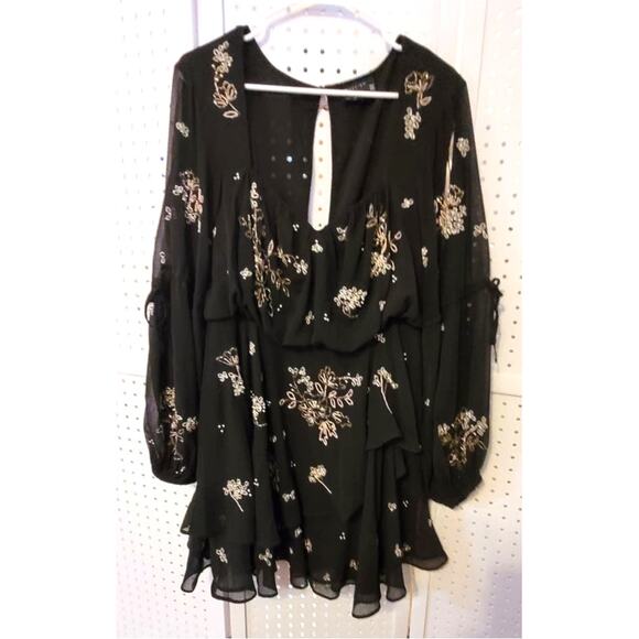 ASOS DESIGN Dress Tiered Ruffles Blouson 8 Whimsigoth Boho Fairy Cottage - Picture 1 of 12